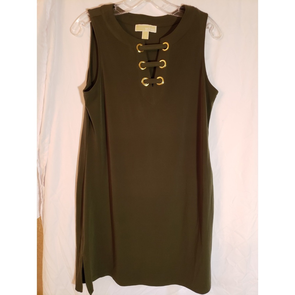 Women's Michael Kors Sleeveless Green Tie Dress Size M